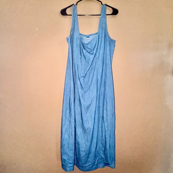 Old Navy Women's Denim Sleeveless Maxi Dress Blue - Size XL - Picture 3 of 9